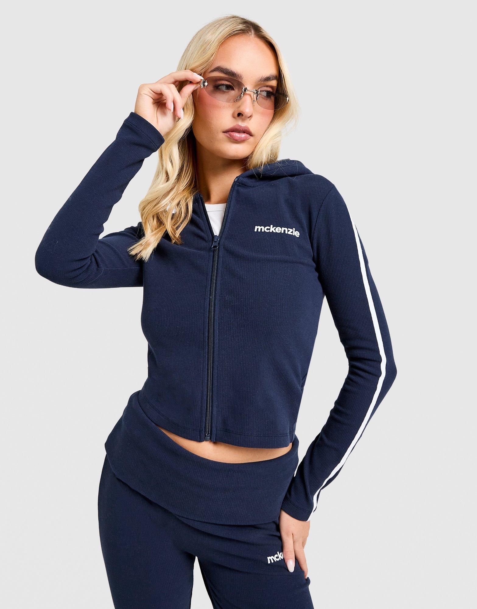 Slim Ribbed Full Zip Hoodie