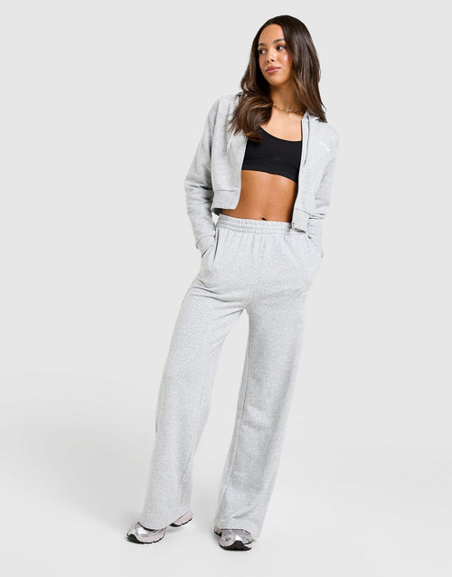 French Terry Crop Full Zip Hoodie