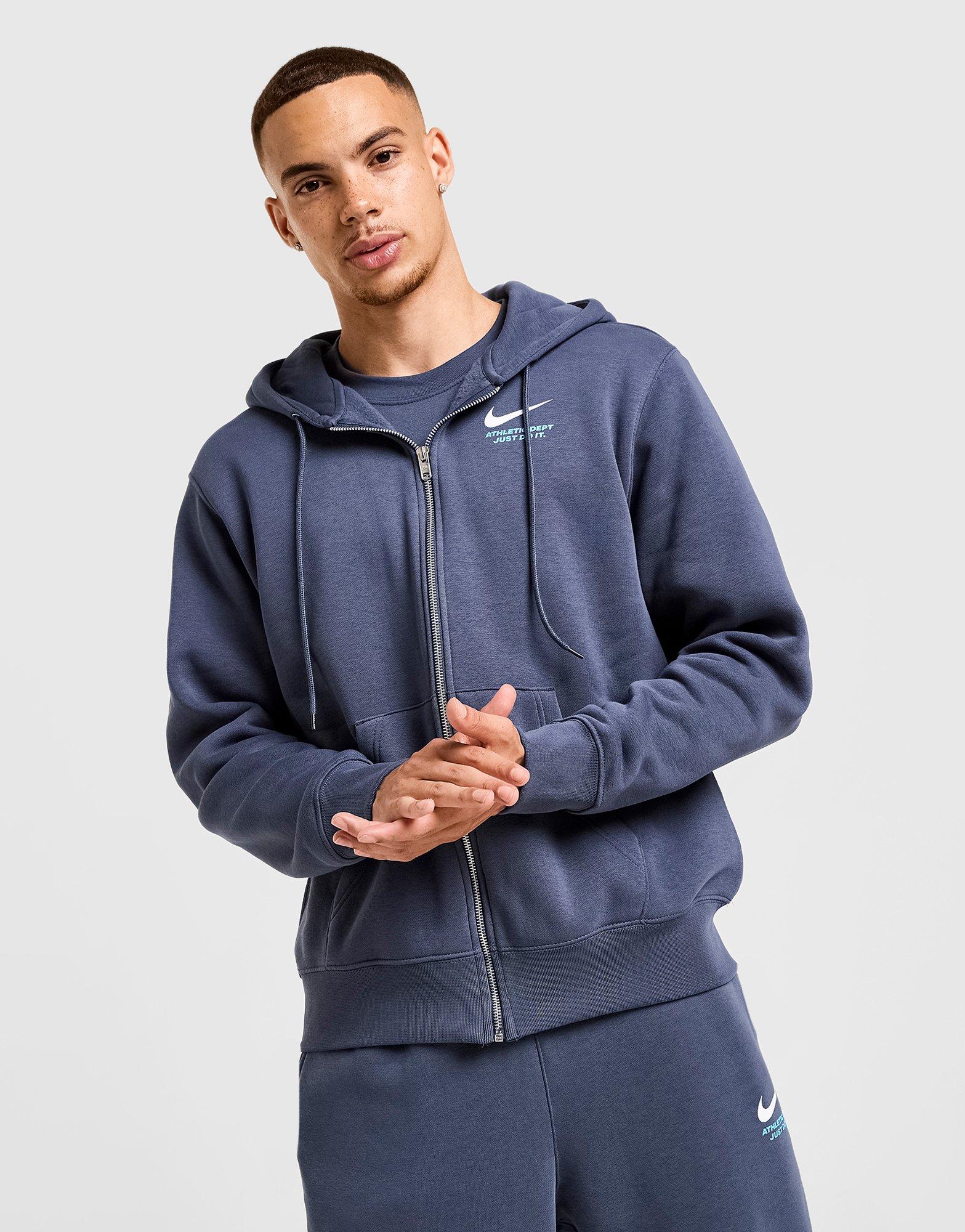 Blue Nike Athletic Full Zip Hoodie - JD Sports Singapore