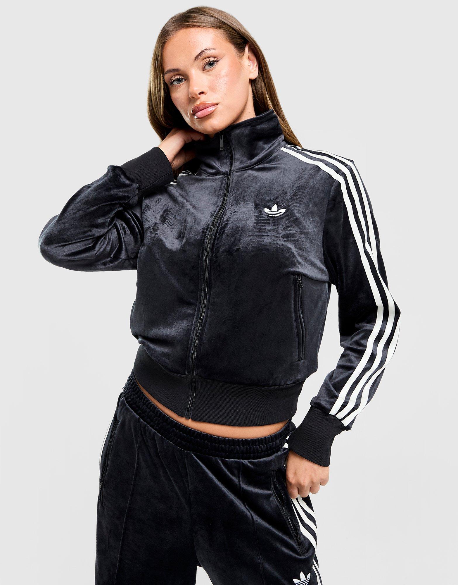 アディダス adidas VELOUR TRACKTOP Black adidas Velour 3-Stripes Track Top - JD Sports Singapore