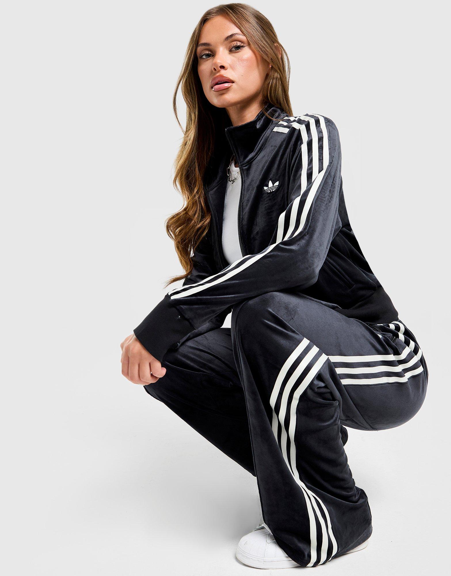 Black adidas Velour 3-Stripes Track Top - JD Sports Singapore
