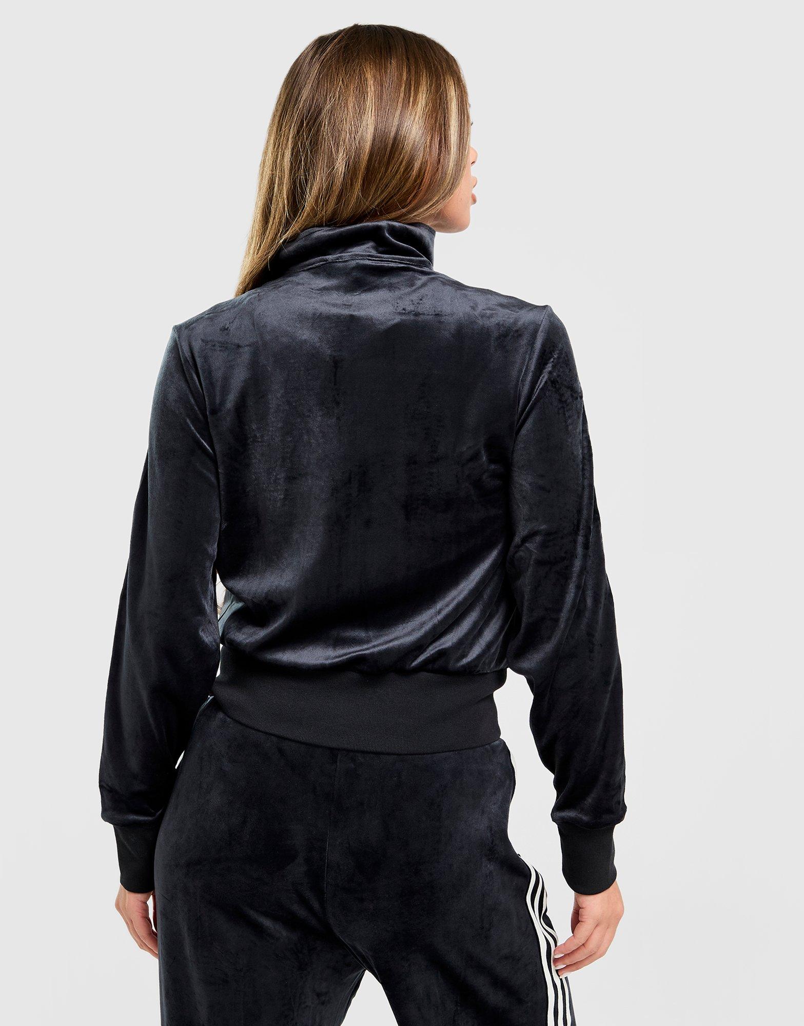 Black adidas Velour 3-Stripes Track Top - JD Sports Singapore