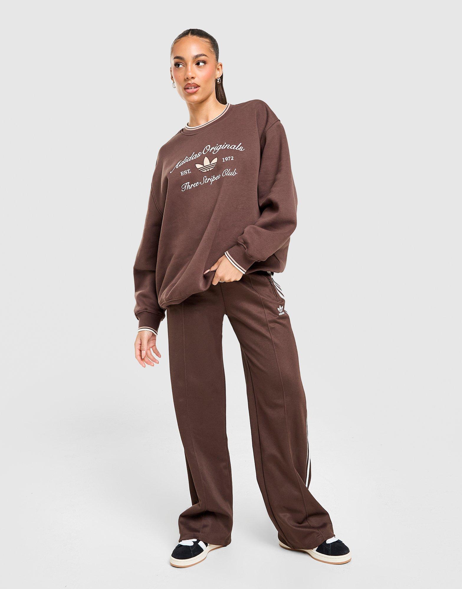 Brown adidas Leisure Club Crew Sweatshirt - JD Sports Singapore