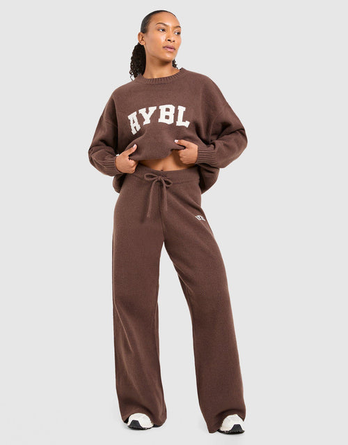 Varsity Knitted Wide Joggers