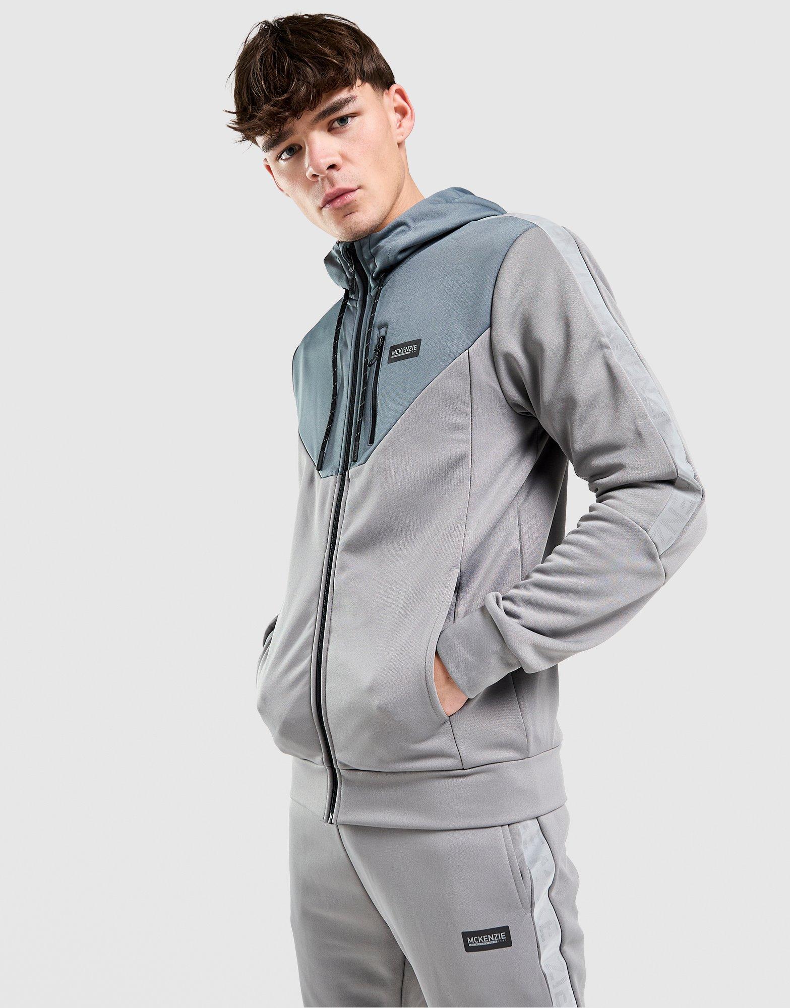 Grey Mckenzie Felden Poly Full Zip Hoodie - JD Sports Singapore