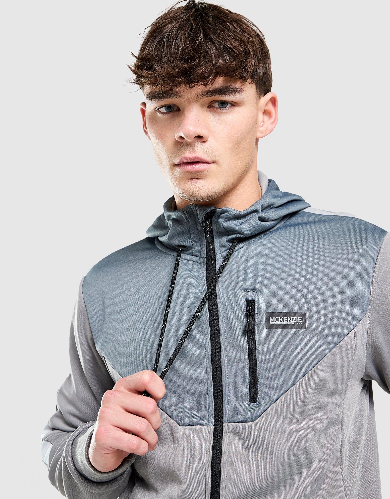 Grey Mckenzie Felden Poly Full Zip Hoodie - JD Sports Singapore