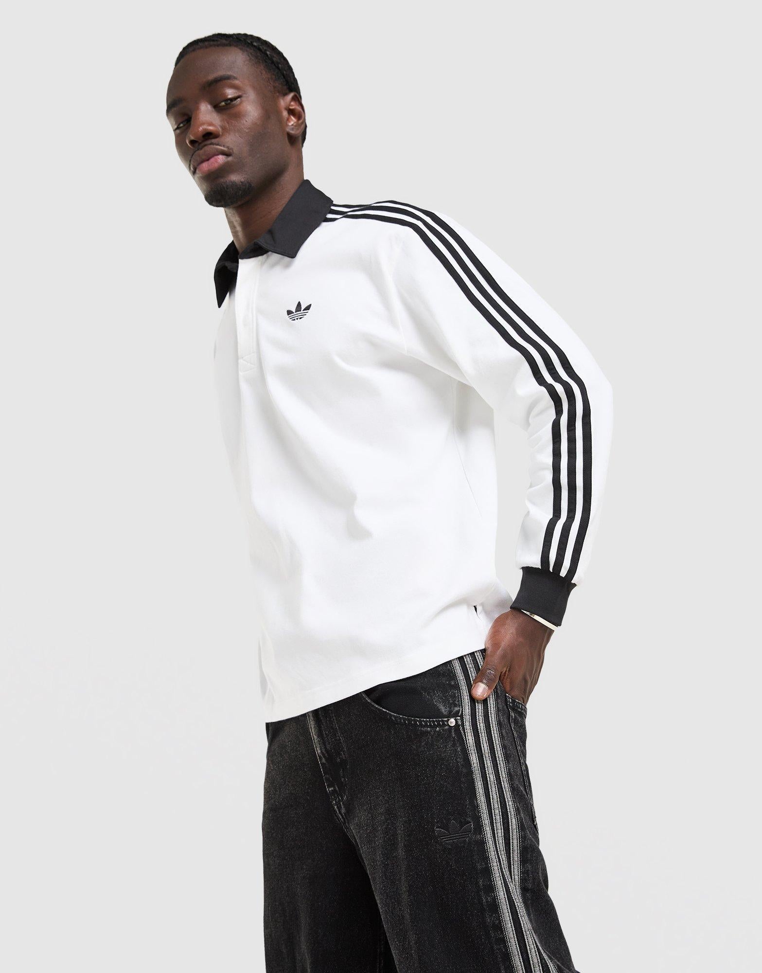 3-Stripes Rugby Long Sleeve Polo Shirt