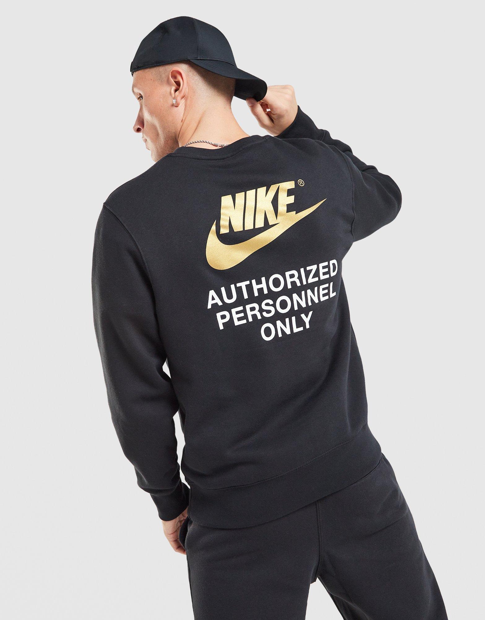 Black Nike Authorised Crew Sweatshirt - JD Sports Singapore
