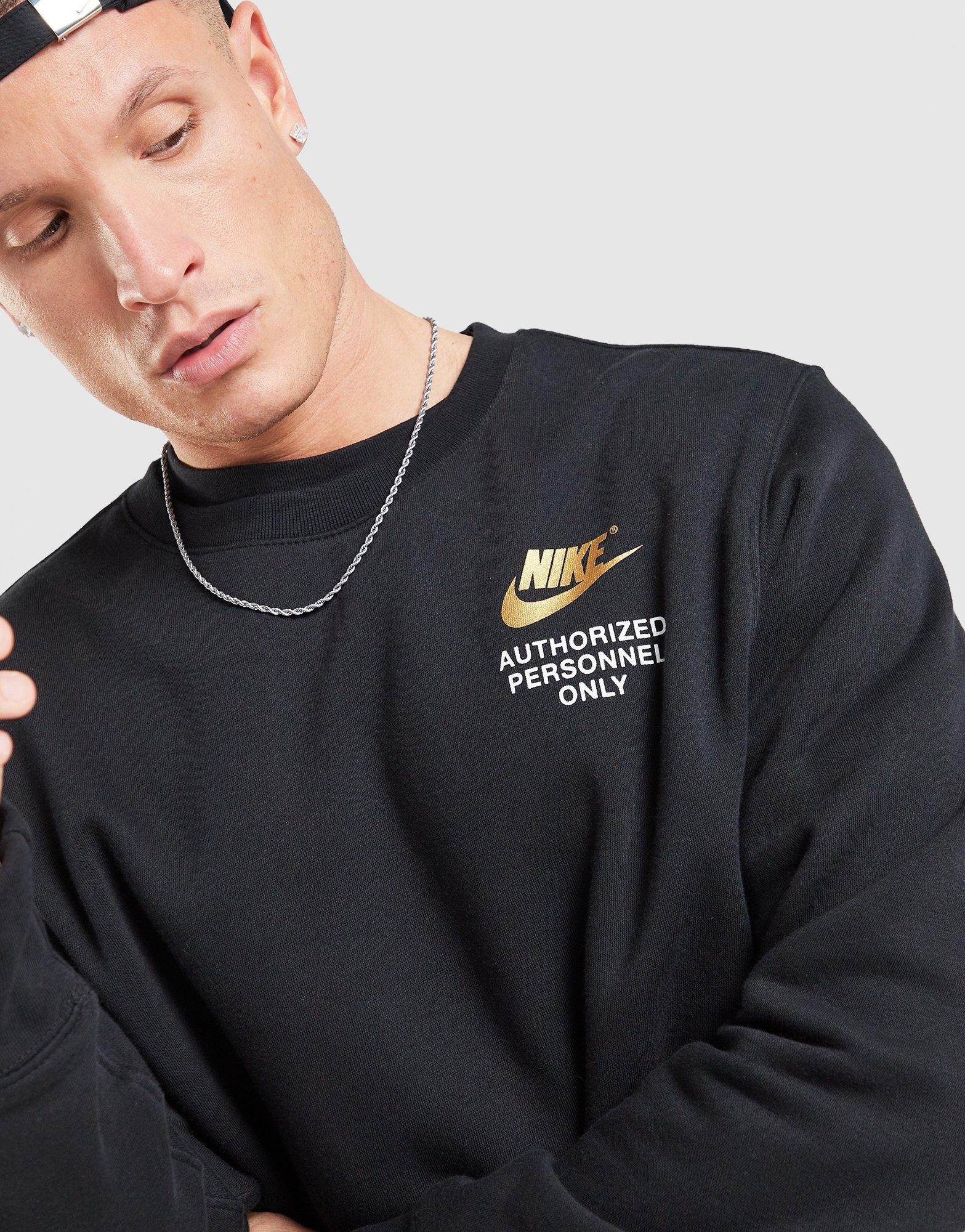 Black Nike Authorised Crew Sweatshirt - JD Sports Singapore