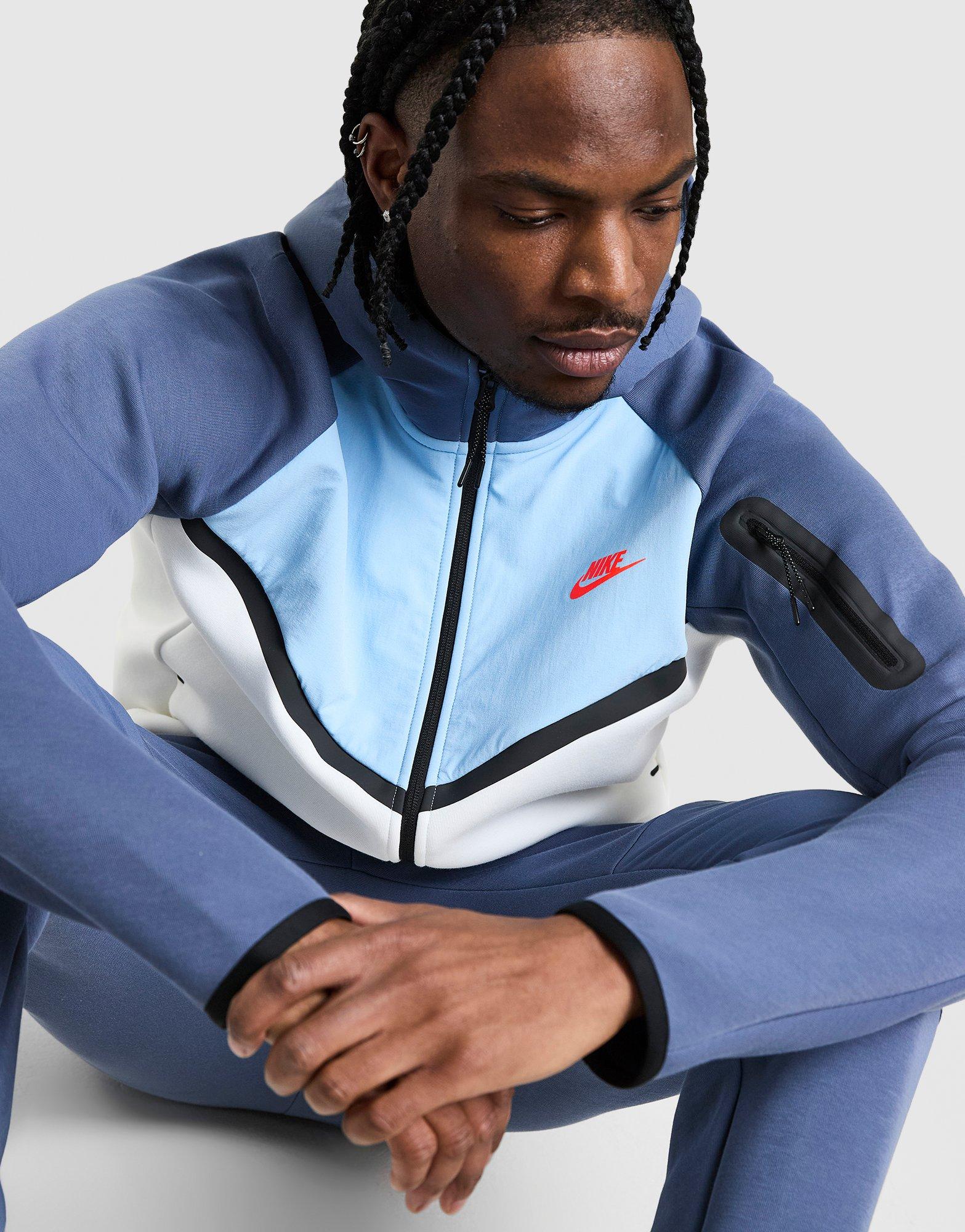 White Nike Tech Mix Full Zip Hoodie - JD Sports Singapore