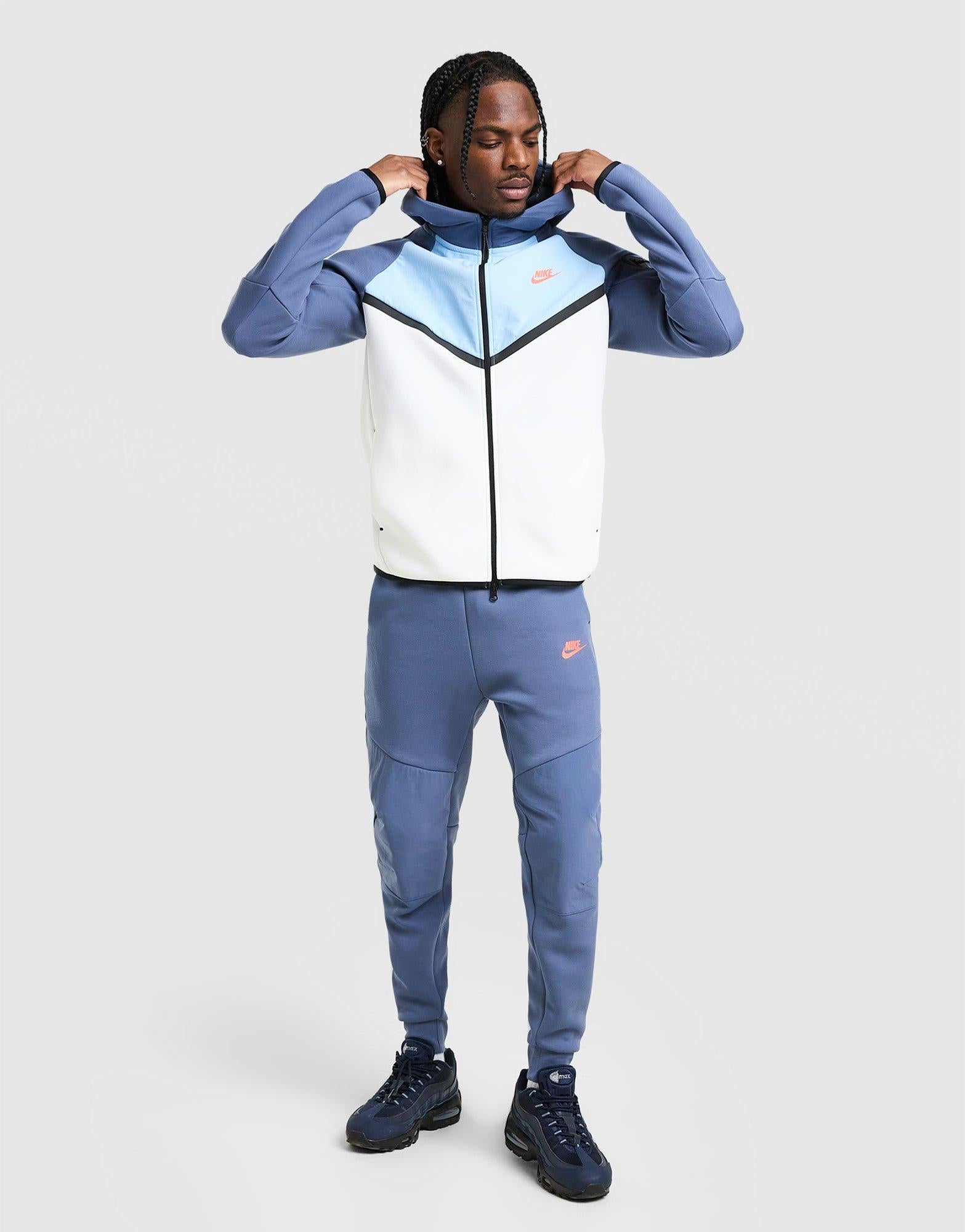 White Nike Tech Mix Full Zip Hoodie - JD Sports Singapore