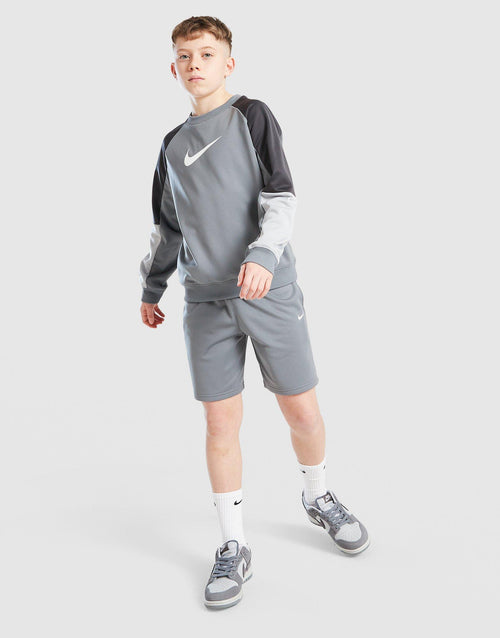 Poly Crew Sweatshirt/Shorts Set Junior