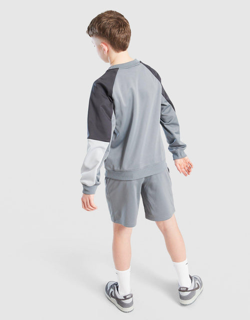 Poly Crew Sweatshirt/Shorts Set Junior