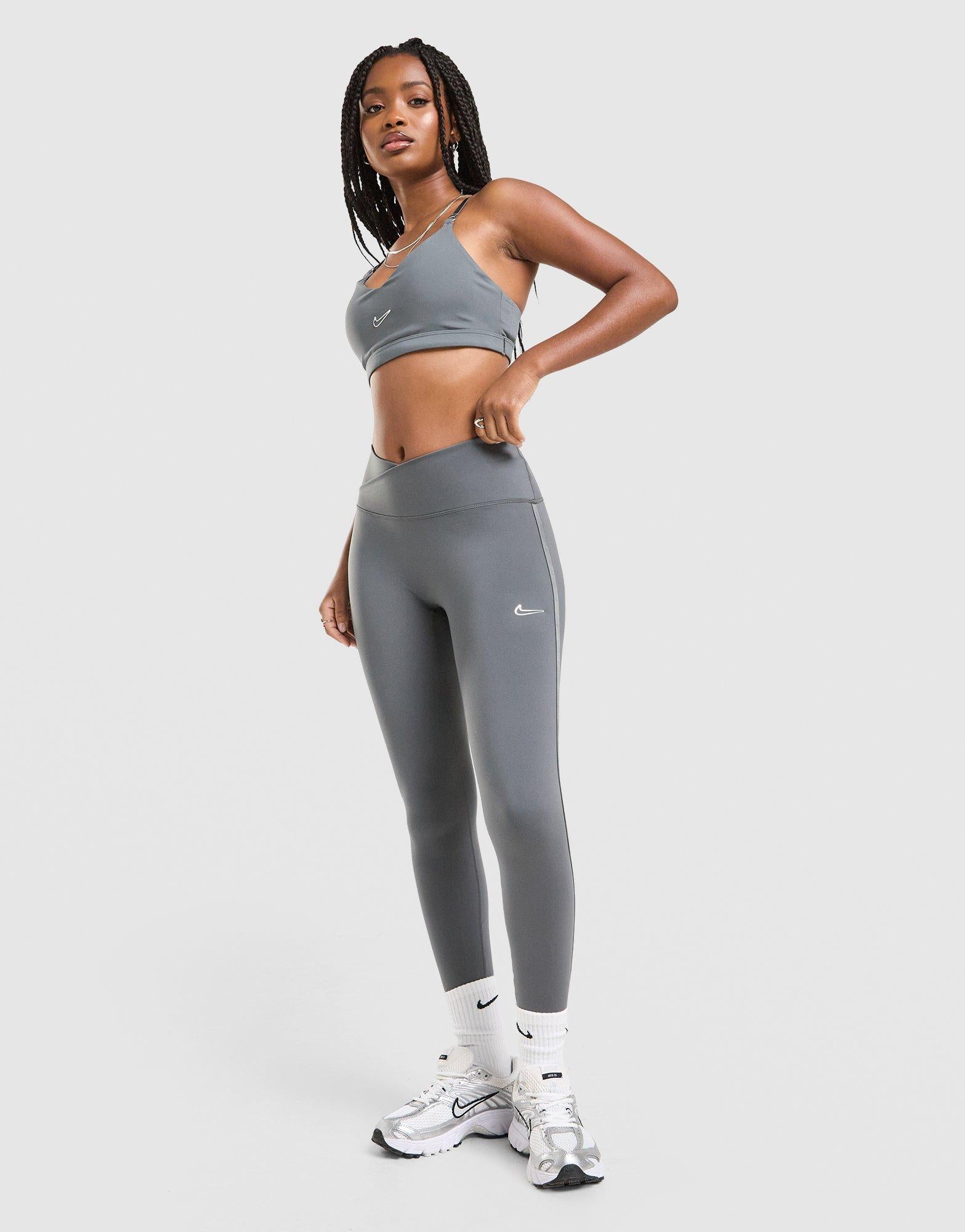 Grey Nike Training Graphic Swoosh Wrap Leggings - JD Sports Singapore