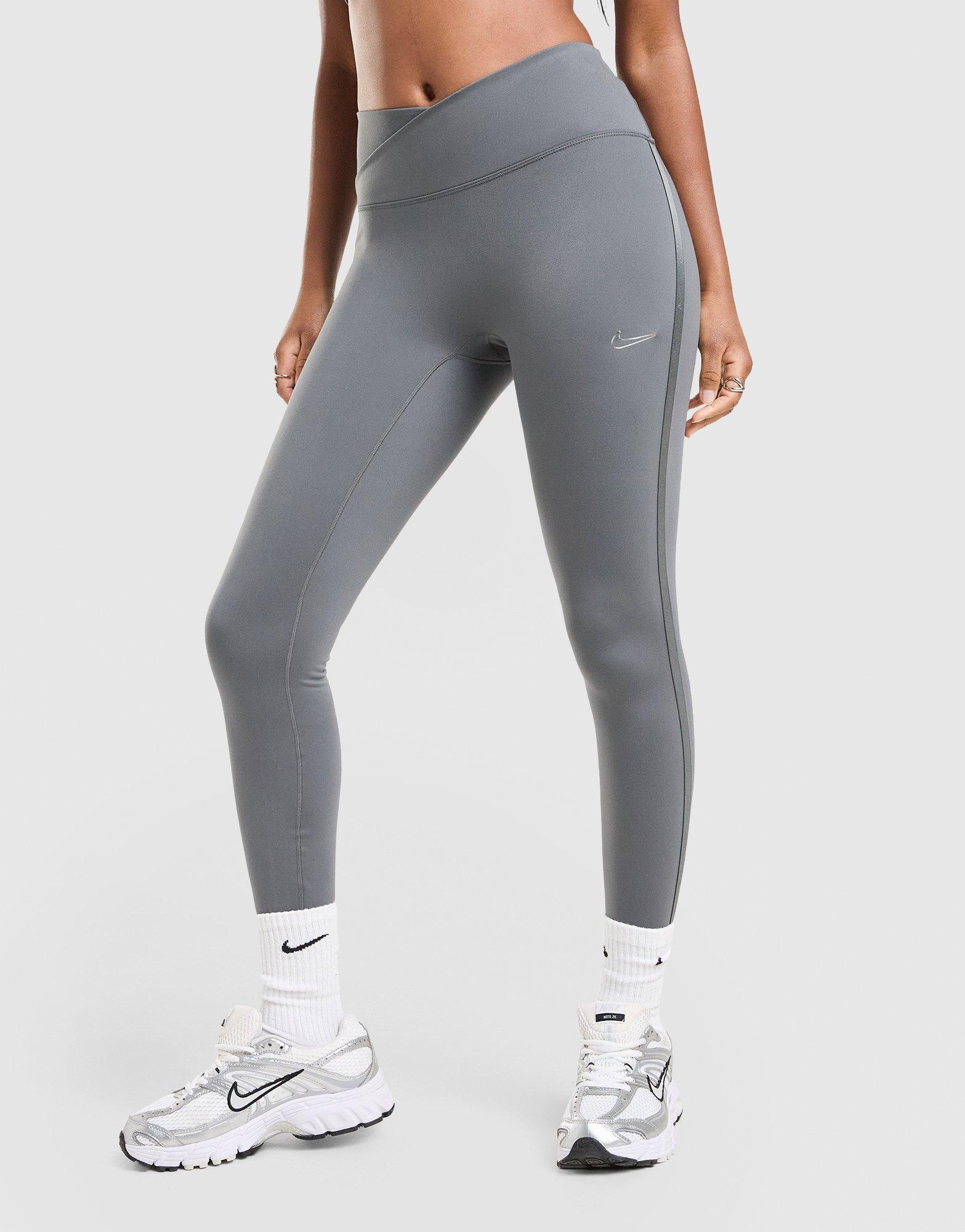 Grey Nike Training Graphic Swoosh Wrap Leggings - JD Sports Singapore