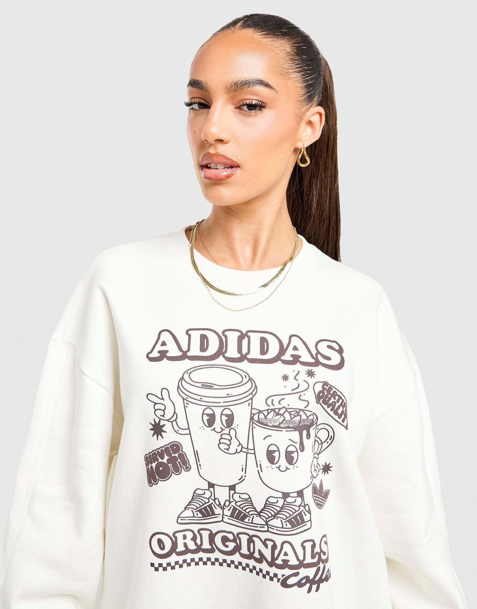 White adidas Coffee Club Crew Sweatshirt - JD Sports Singapore
