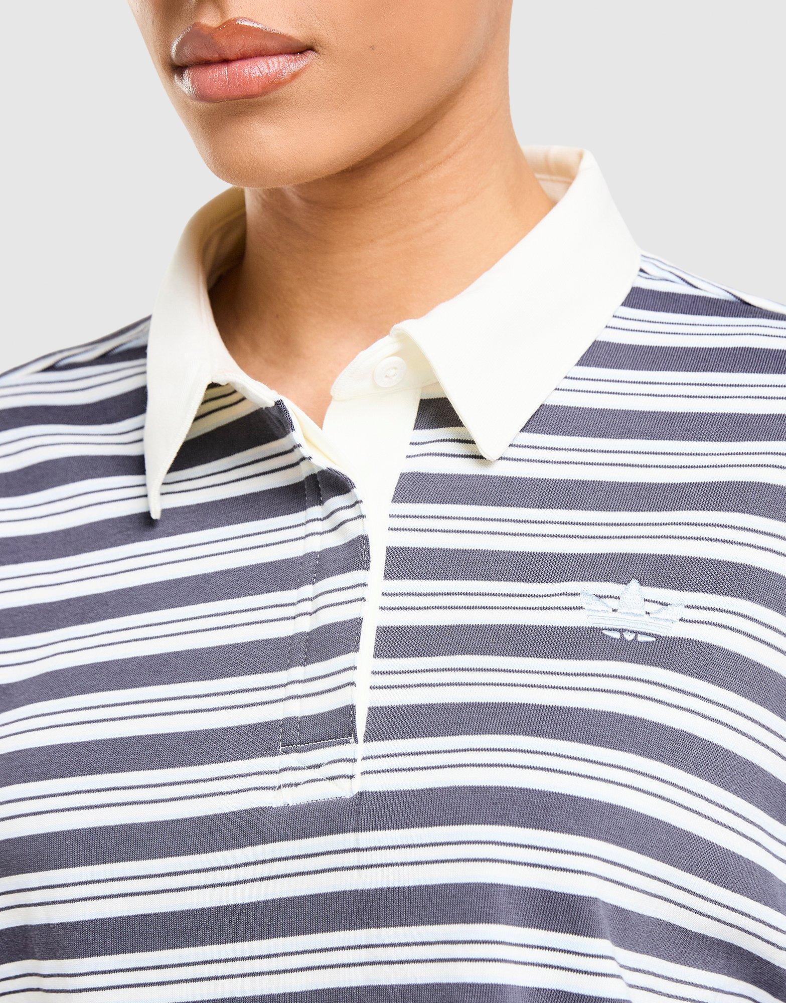 Grey adidas Stripe Rugby Shirt - JD Sports Singapore
