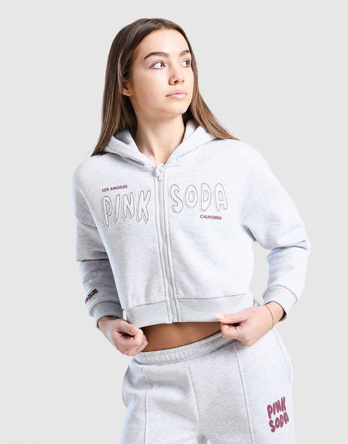 Sage Crop Full Zip Hoodie Junior's