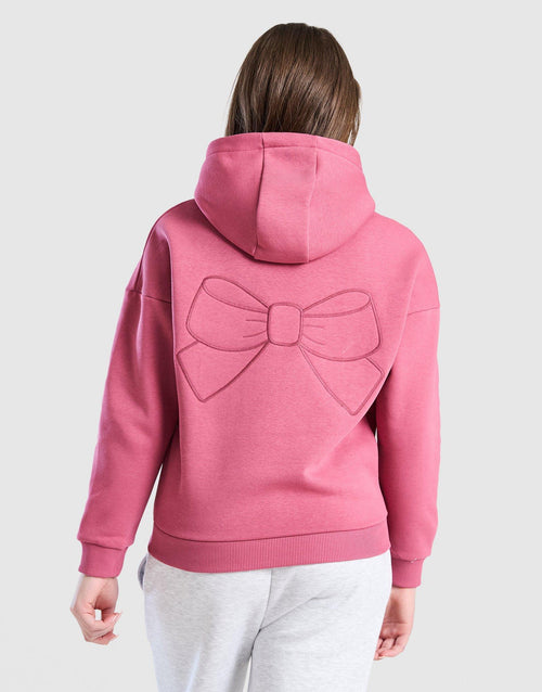 Applique Bow Hoodie Junior's