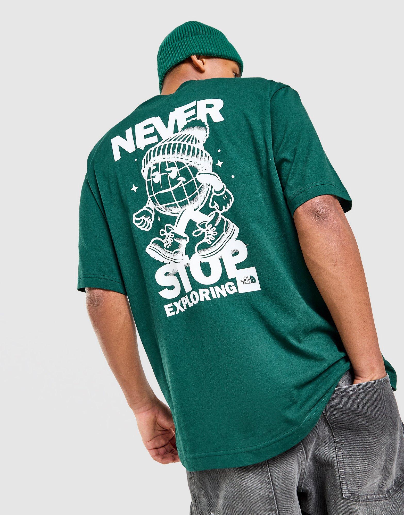 Green The North Face Globe Never Stop Exploring Oversized T-Shirt