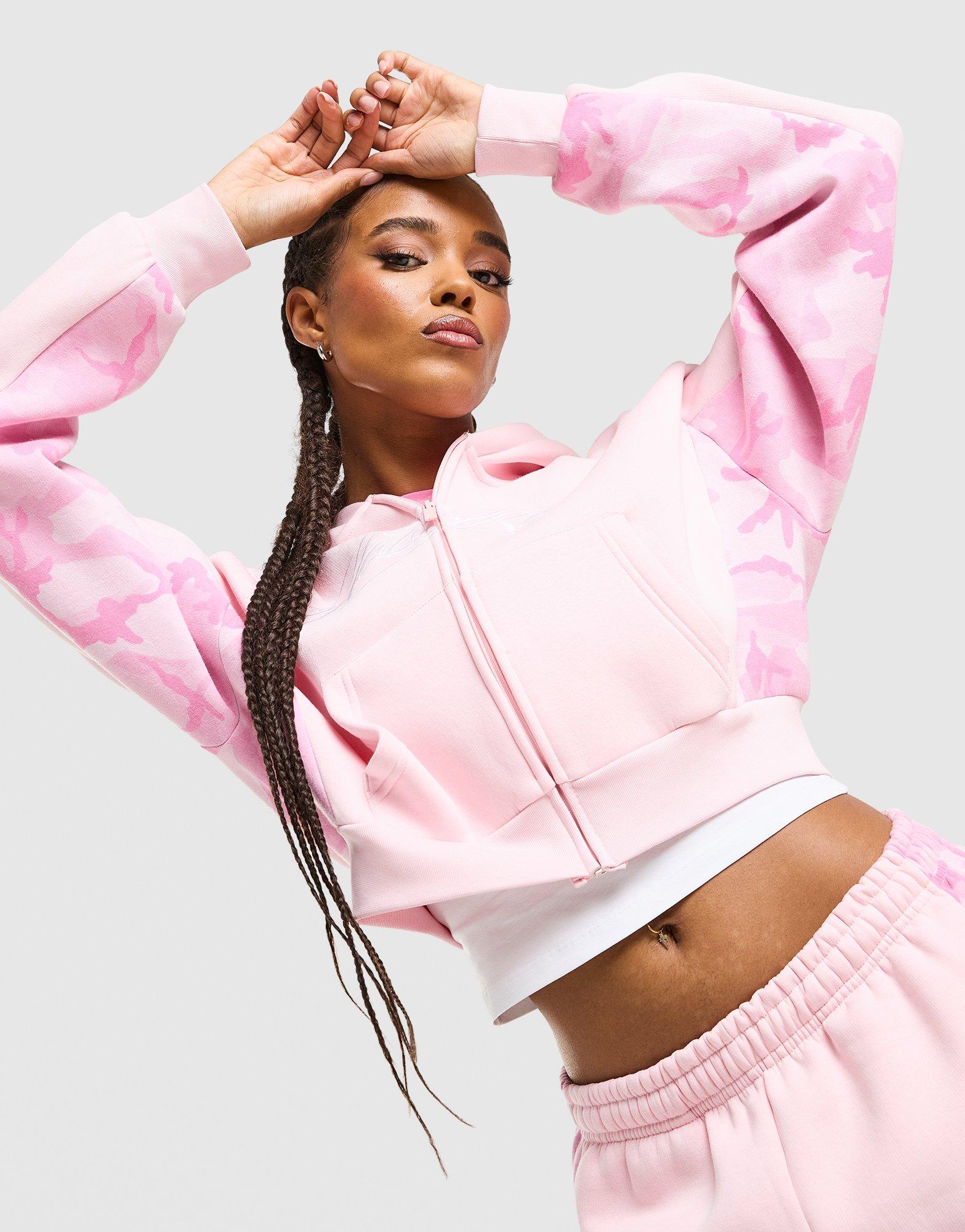 Pink Hoodrich Field Camo Full Zip Hoodie - JD Sports Singapore