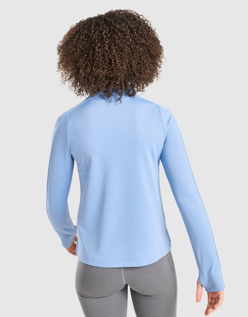 Girls' Fitness Long Sleeve 1/2 Zip Top Junior