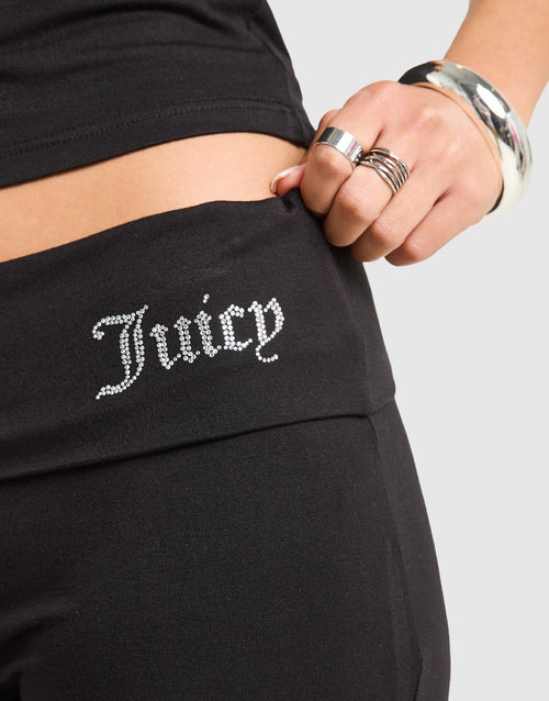 Diamante Fold Over Shorts