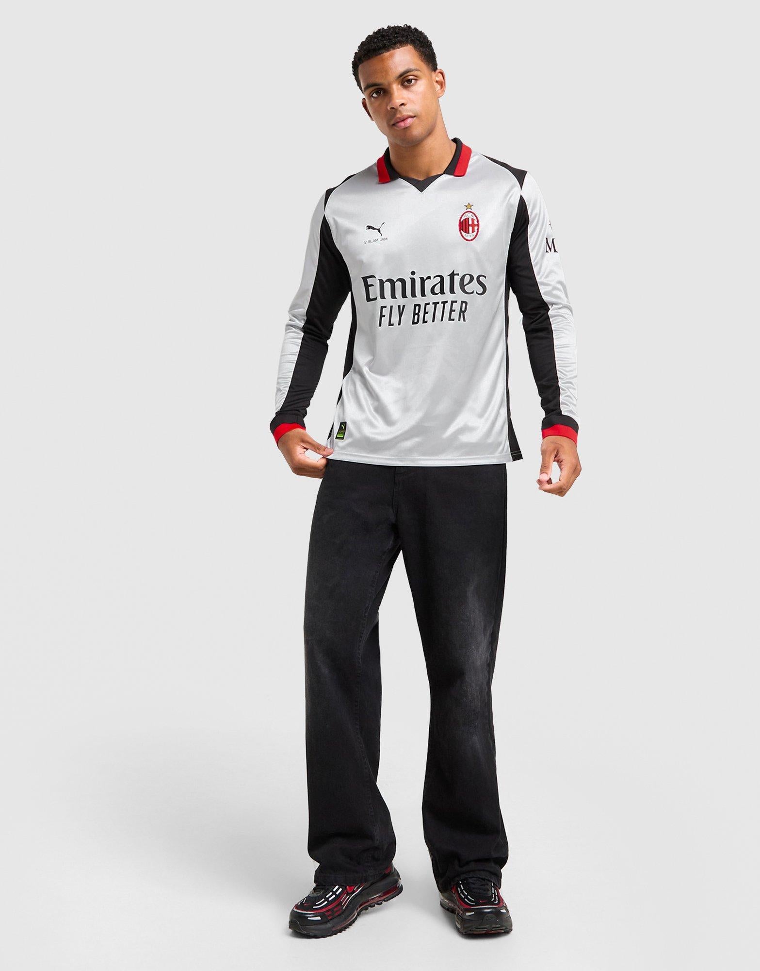 Grey Puma x Slam Jam AC Milan Long Sleeve Shirt - JD Sports Singapore
