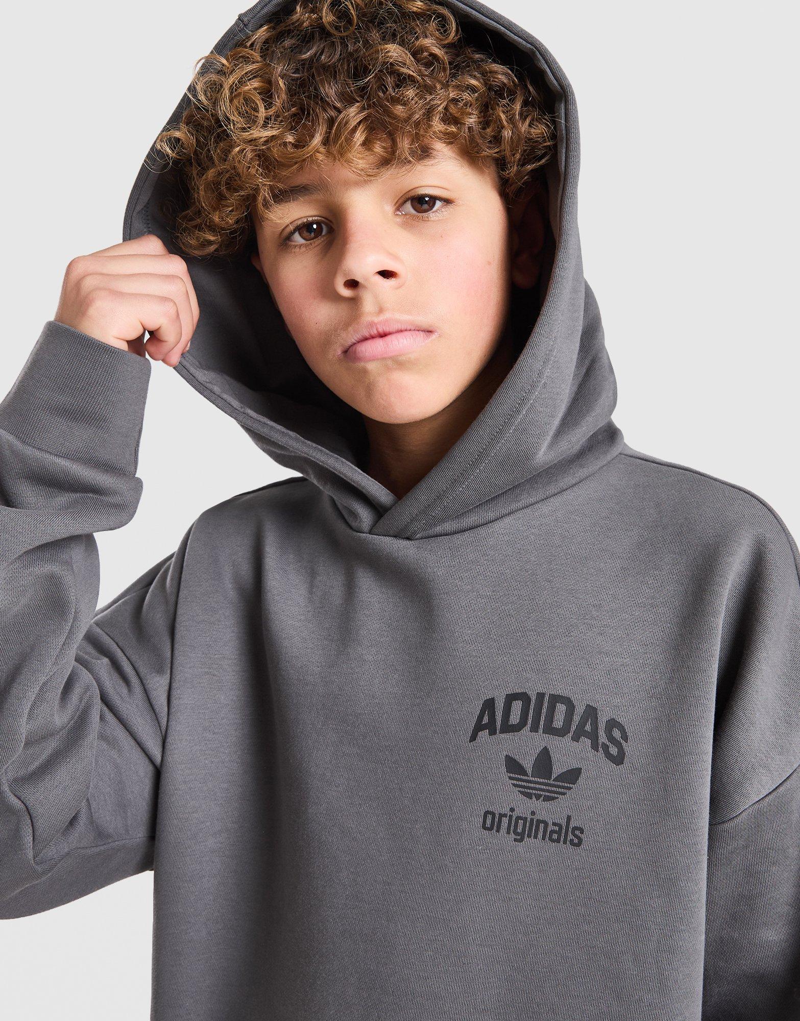 Grey adidas Treffy World Graphic Hoodie Junior's - JD Sports Singapore