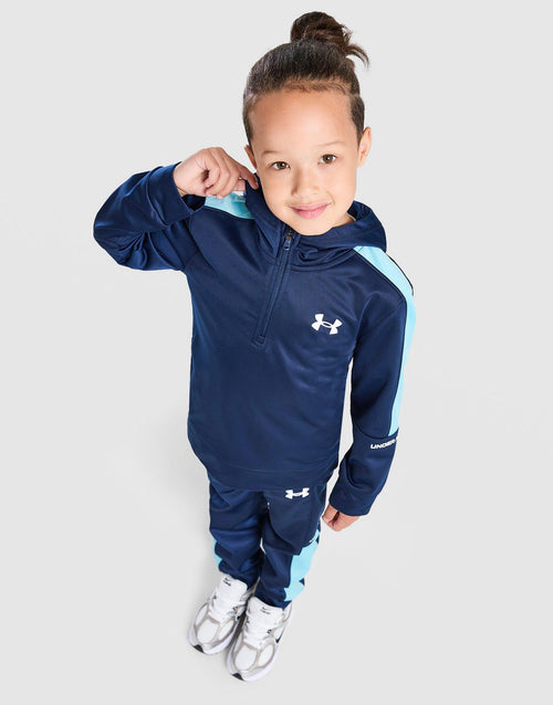 Poly Colour Block 1/4 Zip Tracksuit Children