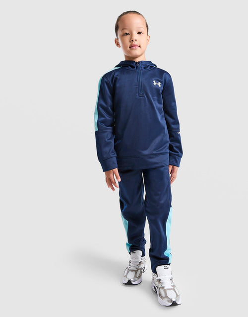 Poly Colour Block 1/4 Zip Tracksuit Children