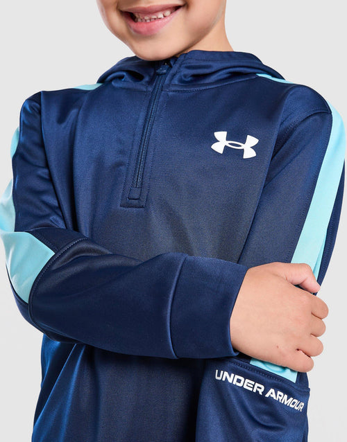 Poly Colour Block 1/4 Zip Tracksuit Children