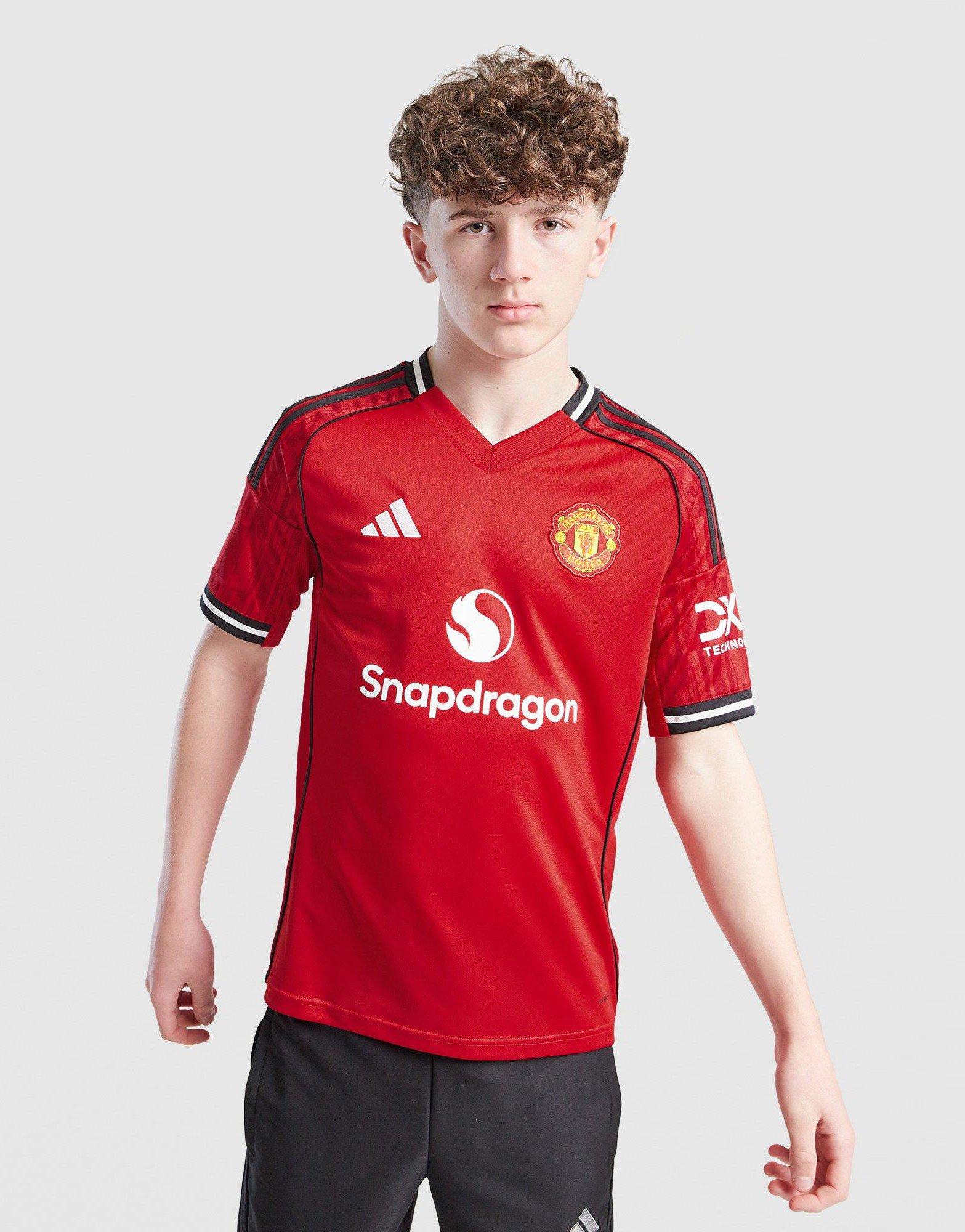 Red adidas Manchester United 2025/26 Cunha #10 Home Shirt Junior's