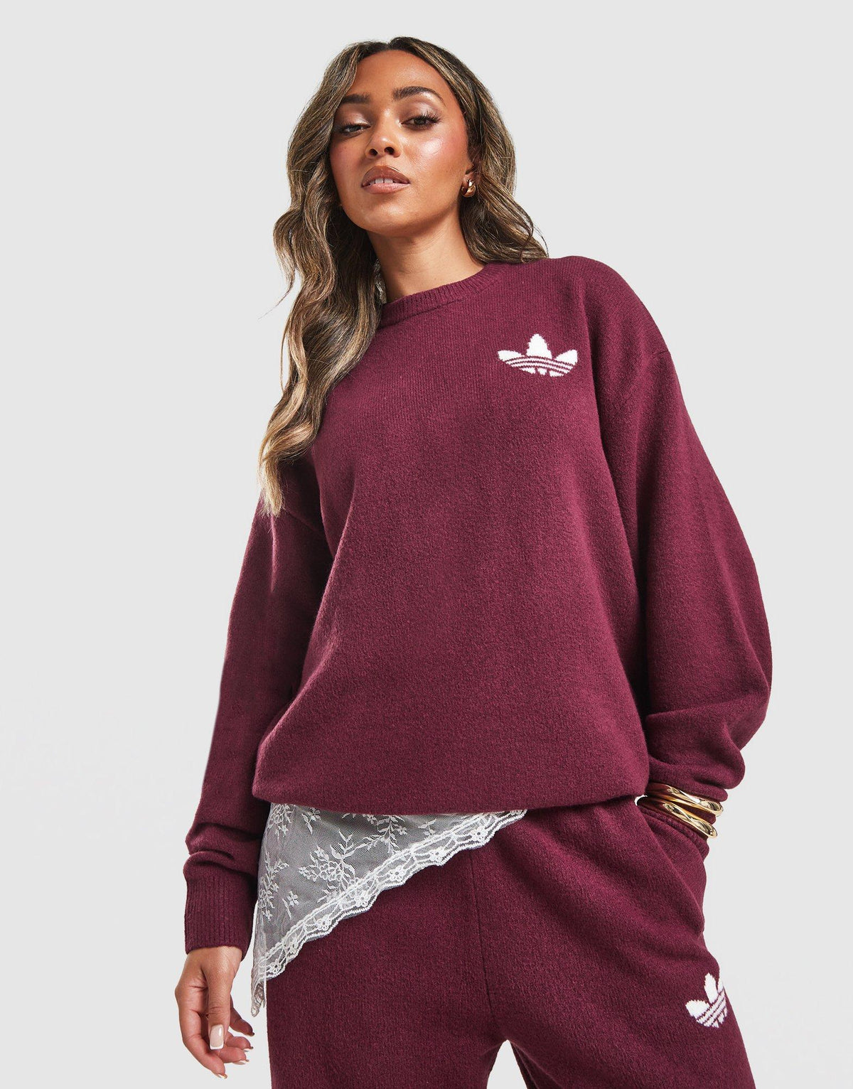 Trefoil Knit Crew Sweatshirt