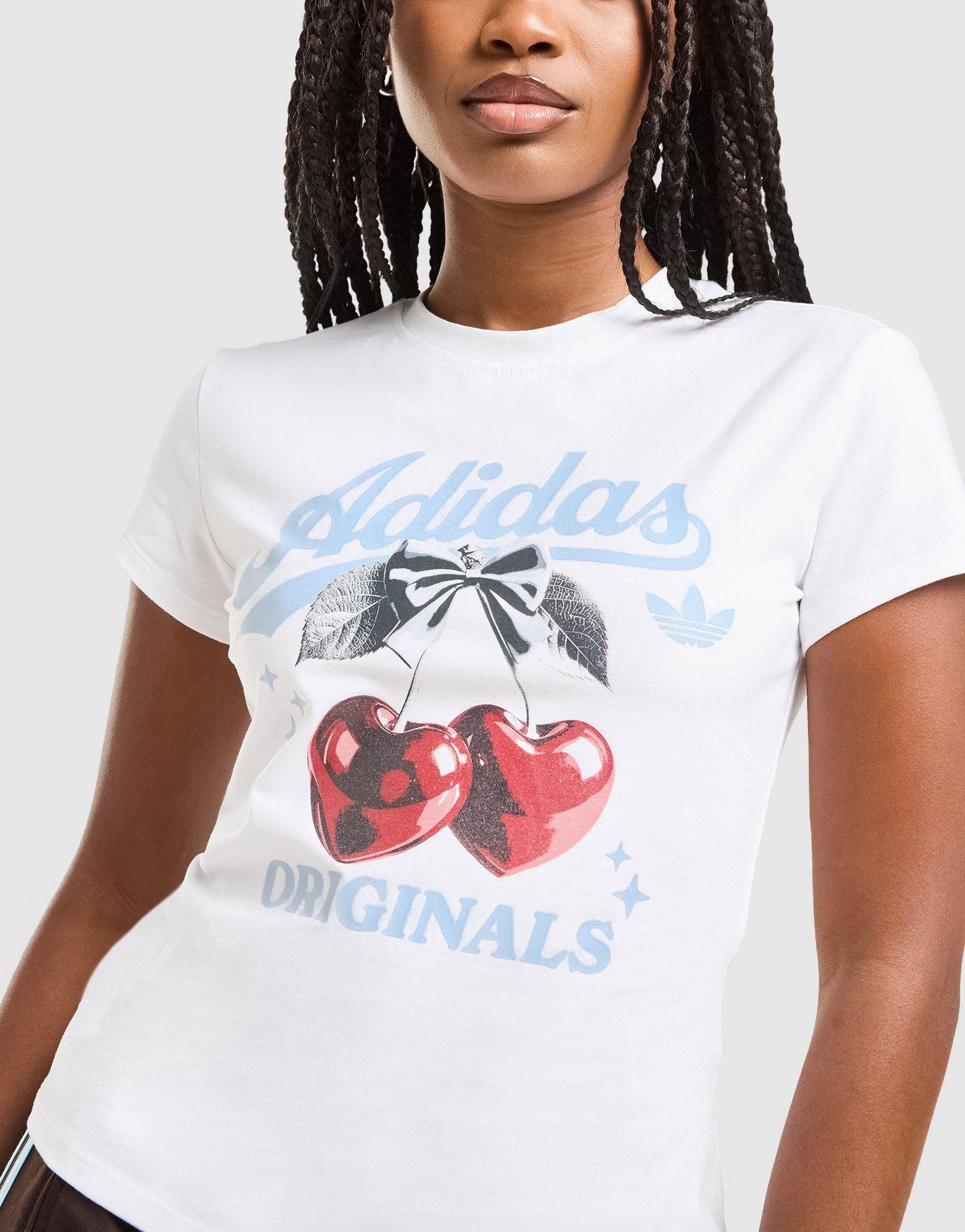 White adidas Cherry Slim T-Shirt - JD Sports Singapore