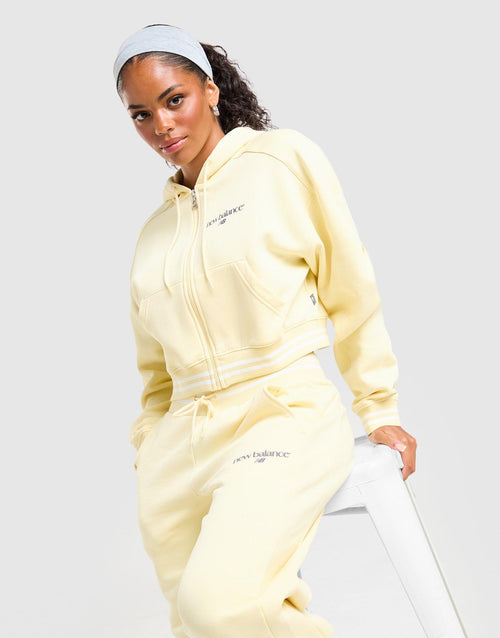 Cropped Ribbed Full Zip Hoodie