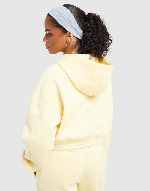 Cropped Ribbed Full Zip Hoodie