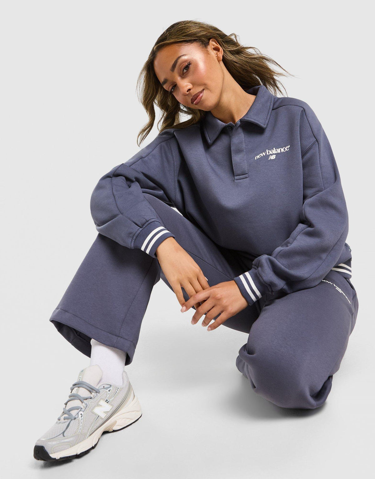 Long Sleeve Fleece Polo Sweatshirt