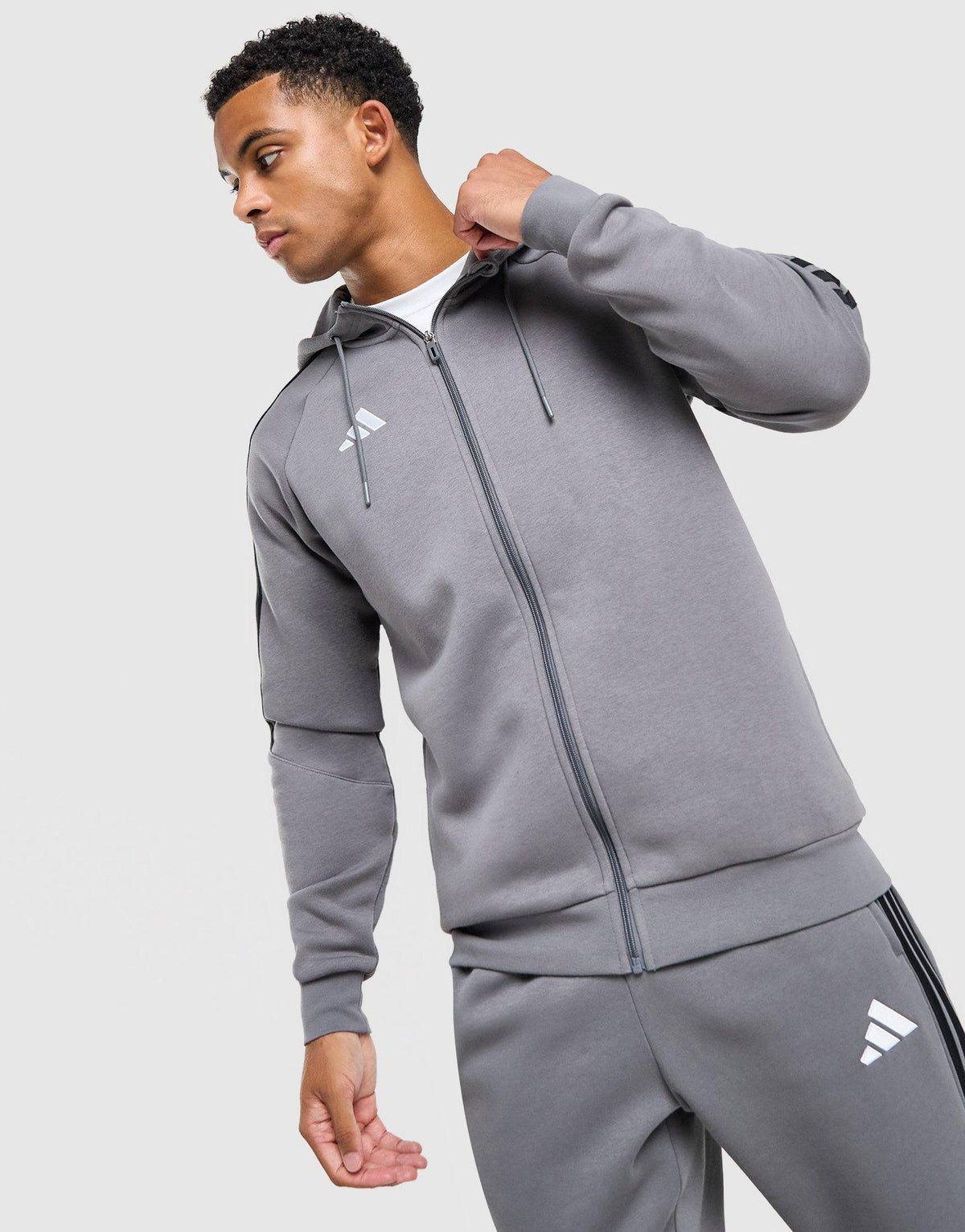 Tiro Essentials 3-Stripes Full Zip Hoodie