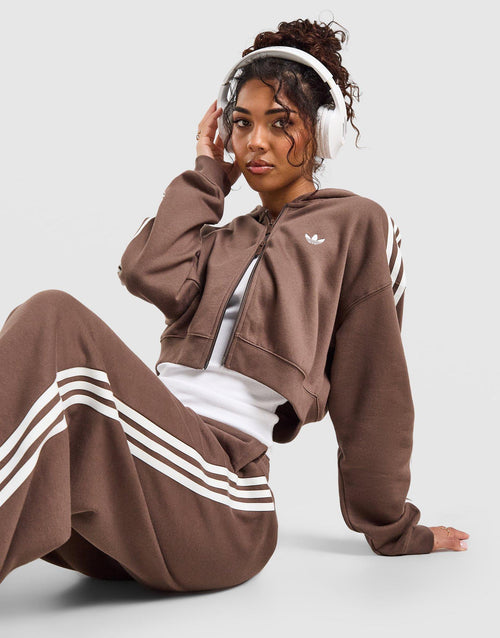 3-Stripes Cropped Full Zip Hoodie