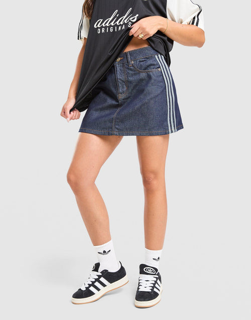 Denim 3-Stripes Mini Skirt