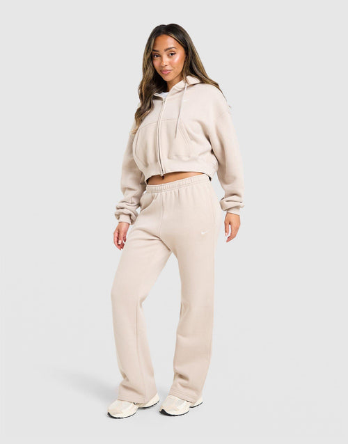 Studio Fleece Cropped Full Zip Hoodie