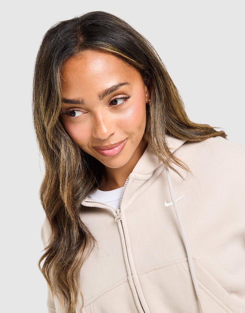 Studio Fleece Cropped Full Zip Hoodie