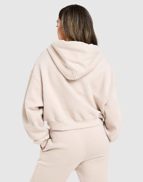Studio Fleece Cropped Full Zip Hoodie