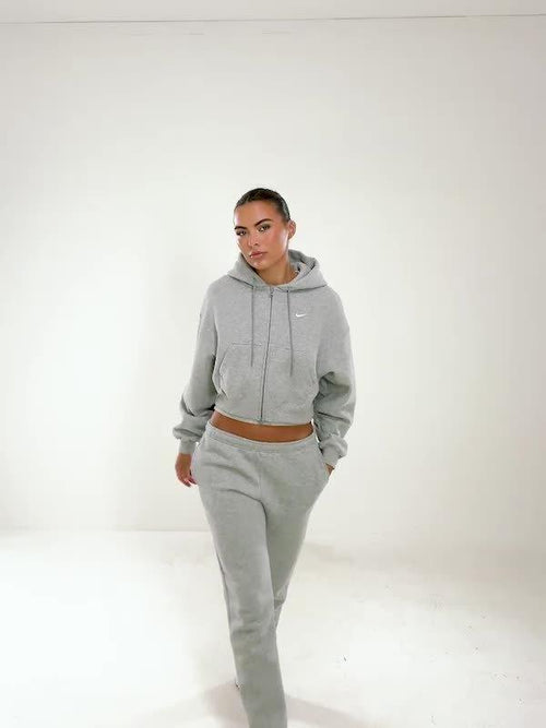 Studio Fleece Cropped Full Zip Hoodie