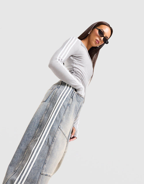 3-Stripes Denim Barrel Jeans