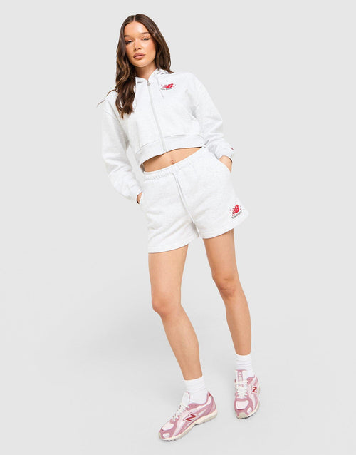 Chrome Cropped Full Zip Hoodie