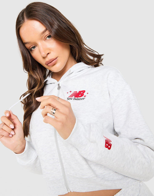 Chrome Cropped Full Zip Hoodie