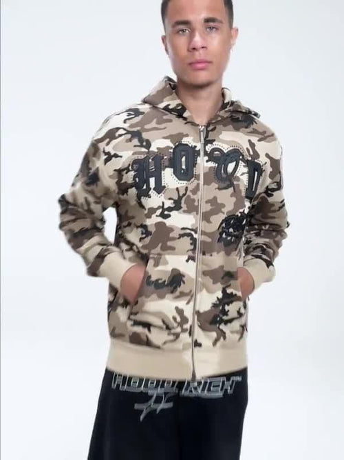 Camo Iron All Over Print Full Zip Hoodie