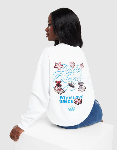 Sticker Oversized Crew Sweatshirt